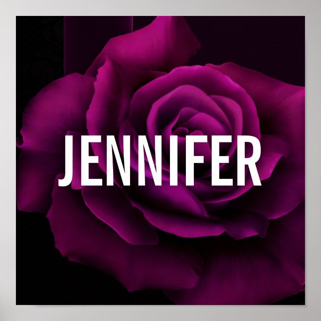 Gothic Lila-Röd ros Flower Poster (Framsidan)
