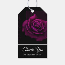 Gothic Lila-Röd ros Flower Tack Presentetikett