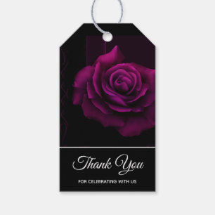 Gothic Lila-Röd ros Flower Tack Presentetikett