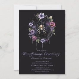 Gothic Lila Spindel Blommig Nät Handfasting Inbjudningar