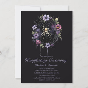 Gothic Lila Spindel Blommig Nät Handfasting Inbjudningar