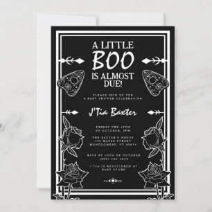 Gothic Little Boo Black Spirit Board Baby Shower Inbjudningar