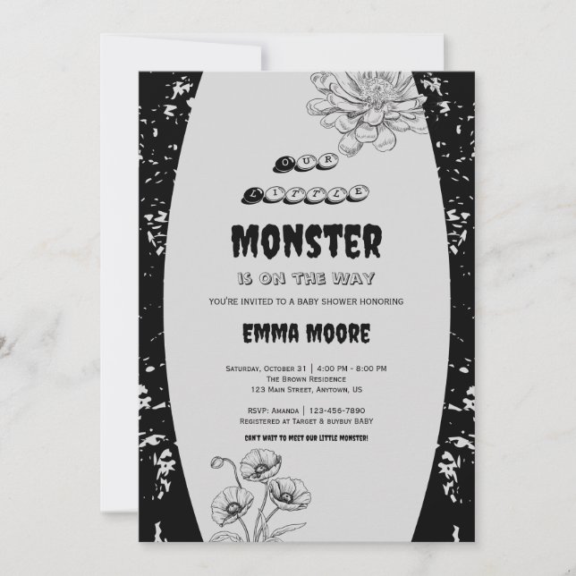 Gothic Little Monster Baby Shower Design Inbjudningar (Framsida)
