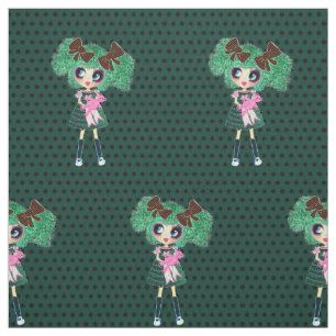 Gothic Lolita child emerald och svart Tyg