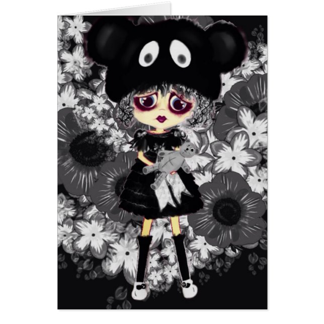 Gothic Lolita Child - Why so ledsen PinkyP Hälsningskort (Framsidan)