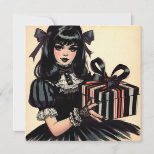 Gothic Lolita Spooky Goth jul Julkort