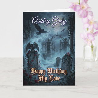 Gothic Lovers Dark Romantic Raven Haunted Birthday Kort