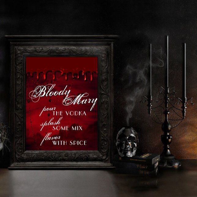Gothic Luxe | Black and Red Bloody Mary Pub Poster (Skapare uppladdad)