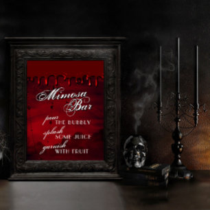 Gothic Luxe Svart och Blood Red Mimosa Pub Poster