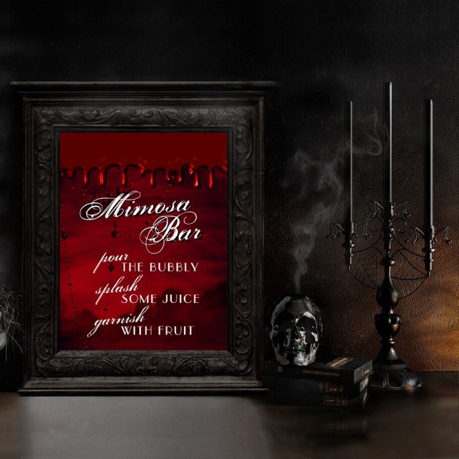 Gothic Luxe | Svart och Blood Red Mimosa Pub Poster (Skapare uppladdad)