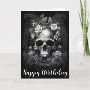 Gothic Macabre Skull och Ro Mural Kort