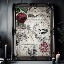 Gothic Macabre Victorian Skull & Död Ephemera