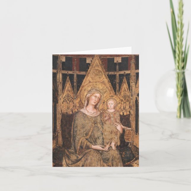 Gothic Madonna och Child Helgkort (Framsida)
