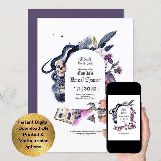 Gothic Magic Halloween Witch Möhippa Inbjudningar (Skapare uppladdad)