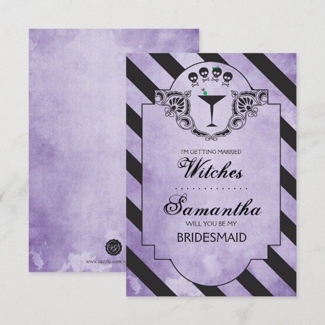 Gothic Maid of honor Frieri Inbjudan ~ Funny (Fram/baksida)