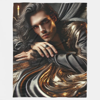 Gothic Majesty-Luxurious Black&Guld Fleece Blanket