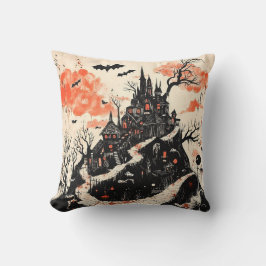 Gothic Mansion Halloween-Mörk Aesthetic Kudde