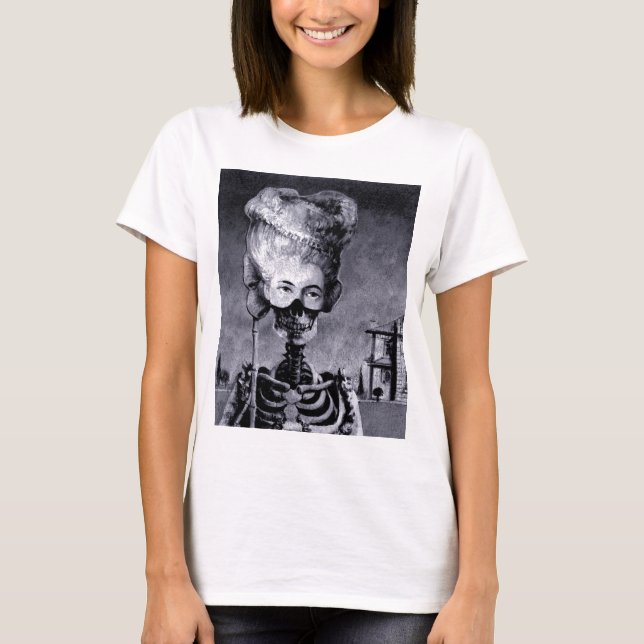 Gothic Mask Halloween Skeleton T-shirt (Framsida)