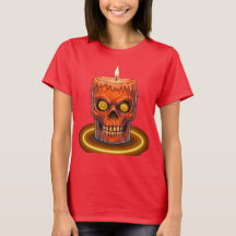 Gothic Melting Skull Candle Dam T-Shirt - Spoo