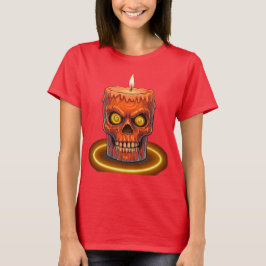 Gothic Melting Skull Candle Dam T-Shirt - Spoo
