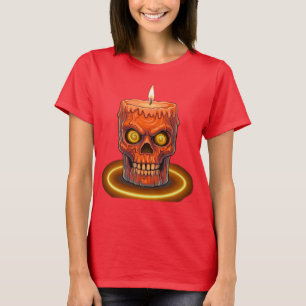 Gothic Melting Skull Candle Dam T-Shirt - Spoo
