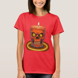 Gothic Melting Skull Candle Dam T-Shirt - Spoo