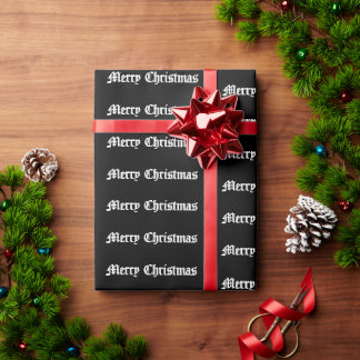 Gothic "Merry Christmas" Wrapping Paper  Presentpapper