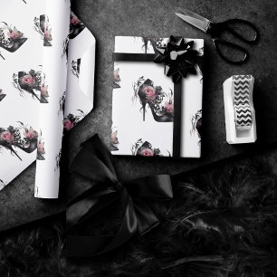 Gothic Mode Stiletto Heel med Mauve Rosa ros Presentpapper