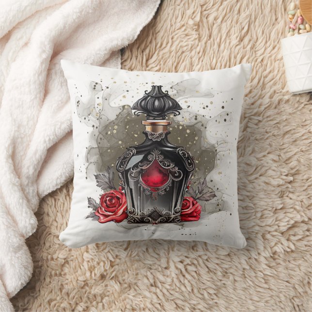 Gothic Mode Victorian Parfym Flaska med Ro Kudde (Filt)