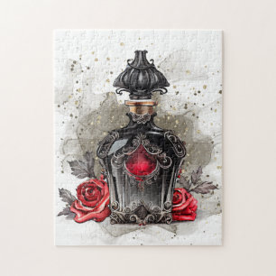 Gothic Mode Victorian Parfym Flaska med Ro Pussel