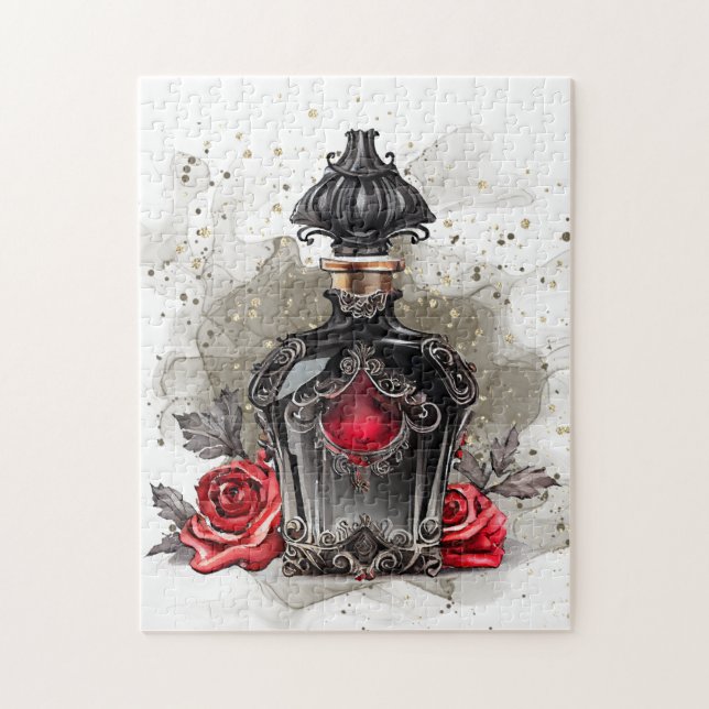 Gothic Mode Victorian Parfym Flaska med Ro Pussel (Vertikal)