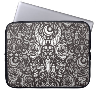Gothic monokrome mönster laptop fodral