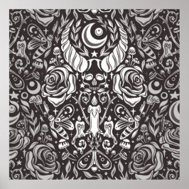 Gothic monokrome mönster poster