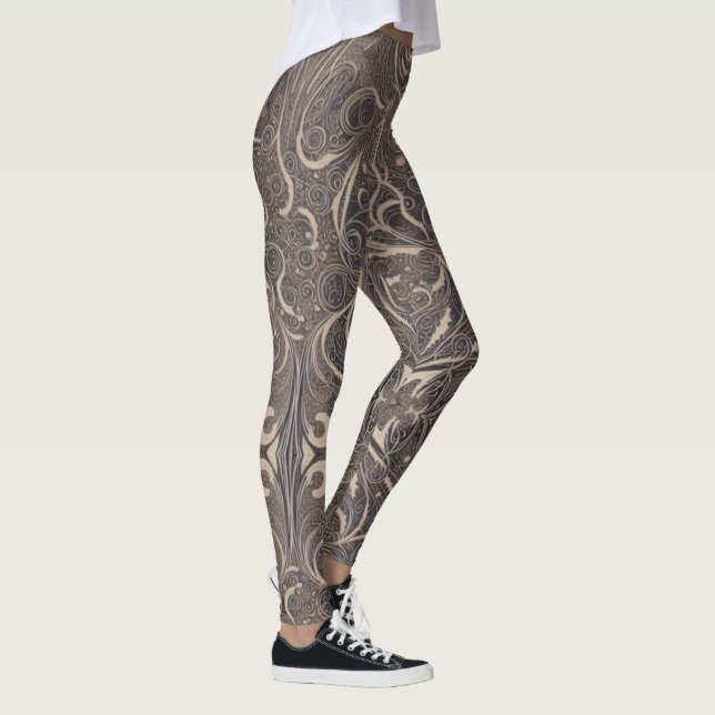 Gothic Mönster Black Leggings (Höger)