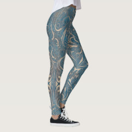 Gothic Mönster Blue Leggings