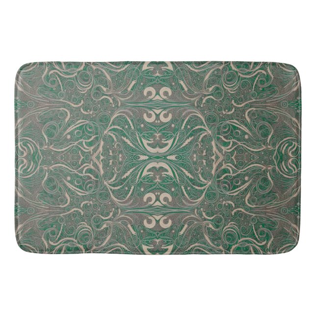 Gothic Mönster Grönt Bath Mat Badrumsmatta (Framsidan)