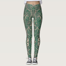 Gothic Mönster Grönt Leggings