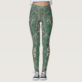 Gothic Mönster Grönt Leggings