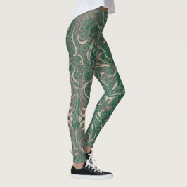 Gothic Mönster Grönt Leggings