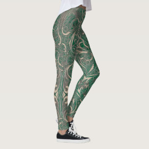 Gothic Mönster Grönt Leggings