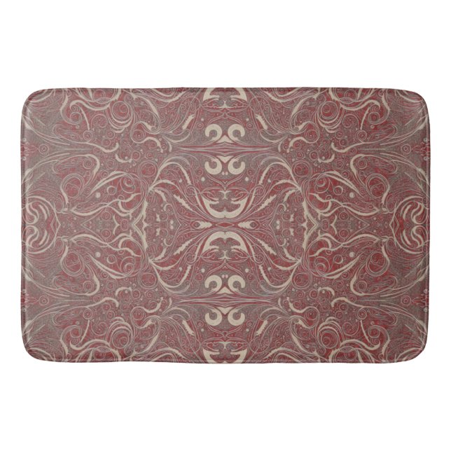 Gothic Mönster Red Bath Mat Badrumsmatta (Framsidan)