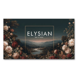 Gothic Moody Rose River Landscape Gold Frame Magnetiska Visitkort