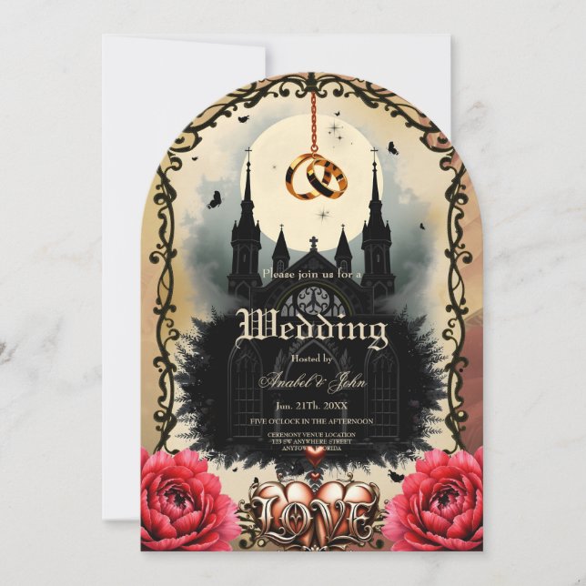 Gothic Moon –Eternal Love Beneath the Midnight Sky Inbjudningar (Framsida)