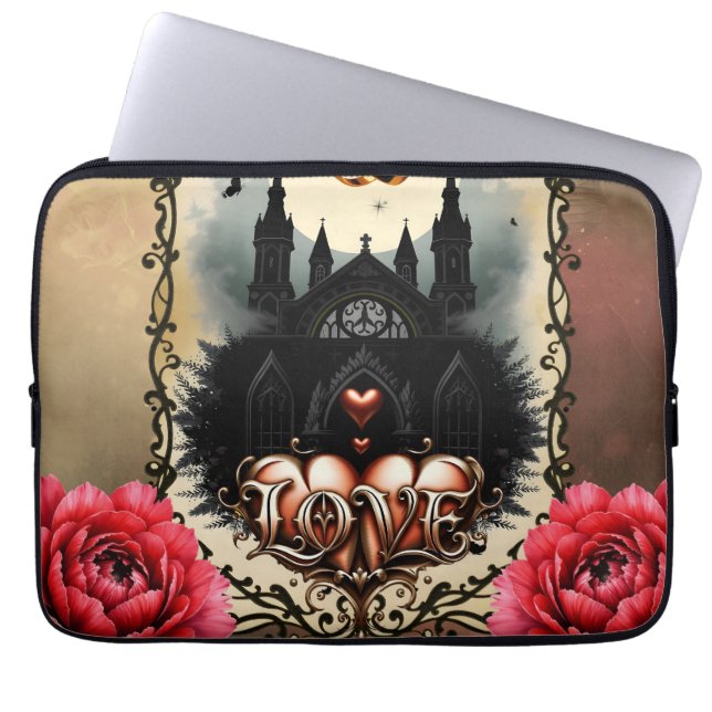 Gothic Moon –Eternal Love Beneath the Midnight Sky Laptop Fodral (Framsidan)
