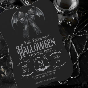 Gothic Mörk Coquette Halloween Costume Party Coola Inbjudningar
