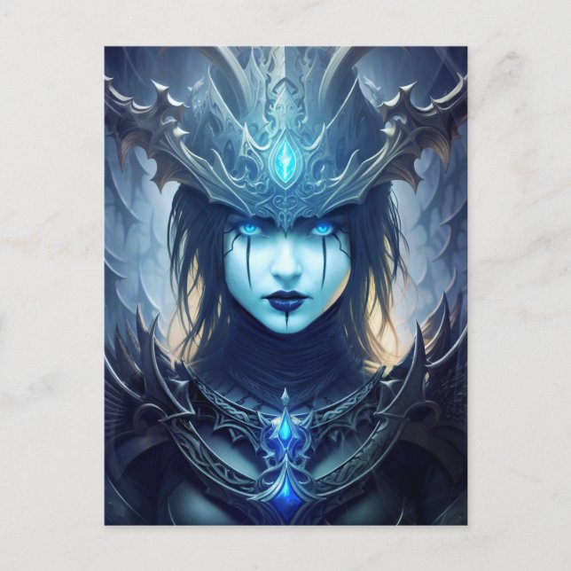 Gothic Mörk Fantasy Litch Queen Vykort (Framsida)