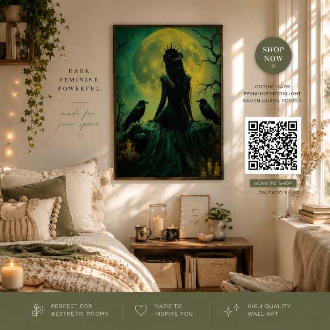 Gothic Mörk Feminint Månsken Korp Drottning Poster (Skapare uppladdad)