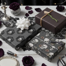 Gothic Mörk Grått Döskallars och Rand Halloween