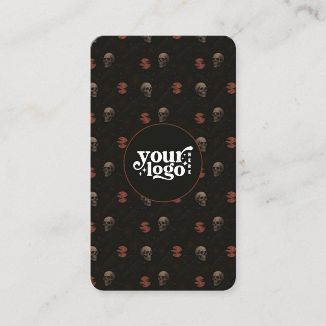 Gothic Mörk Halloween QR-kodLodrät Visitkort (Framsida)