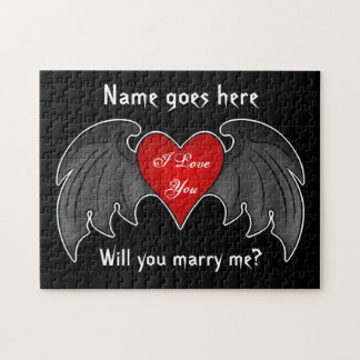 Gothic mörk Red winging eart giftermål frieri Pussel